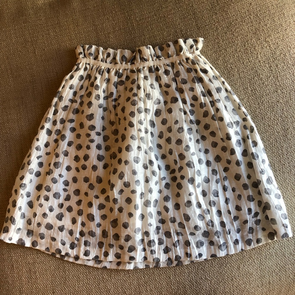 Shui Chen NY linen skit polka dots, elastic waist